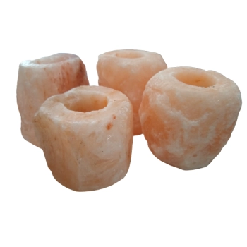 4 x Świecznik solny naturalny 1 kg na stół ozdoba SÓL HIMALAJSKA z KOPALNI SOLI